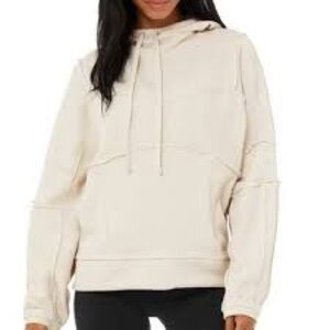 Alo yoga interval hoodie in bone size XS